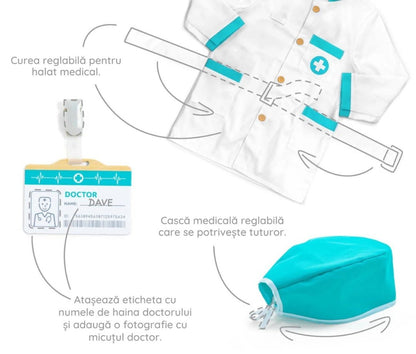 Jocuri şi jucării de rol - Joc de rol Trusă completă de doctor, turcoaz, 20 piese, 3+ ani | UMU Toys - 6