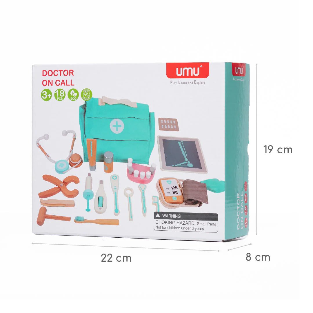 Joc educativ - Joc de rol Trusă de doctor turcoaz pentru copii | UMU Toys - 4