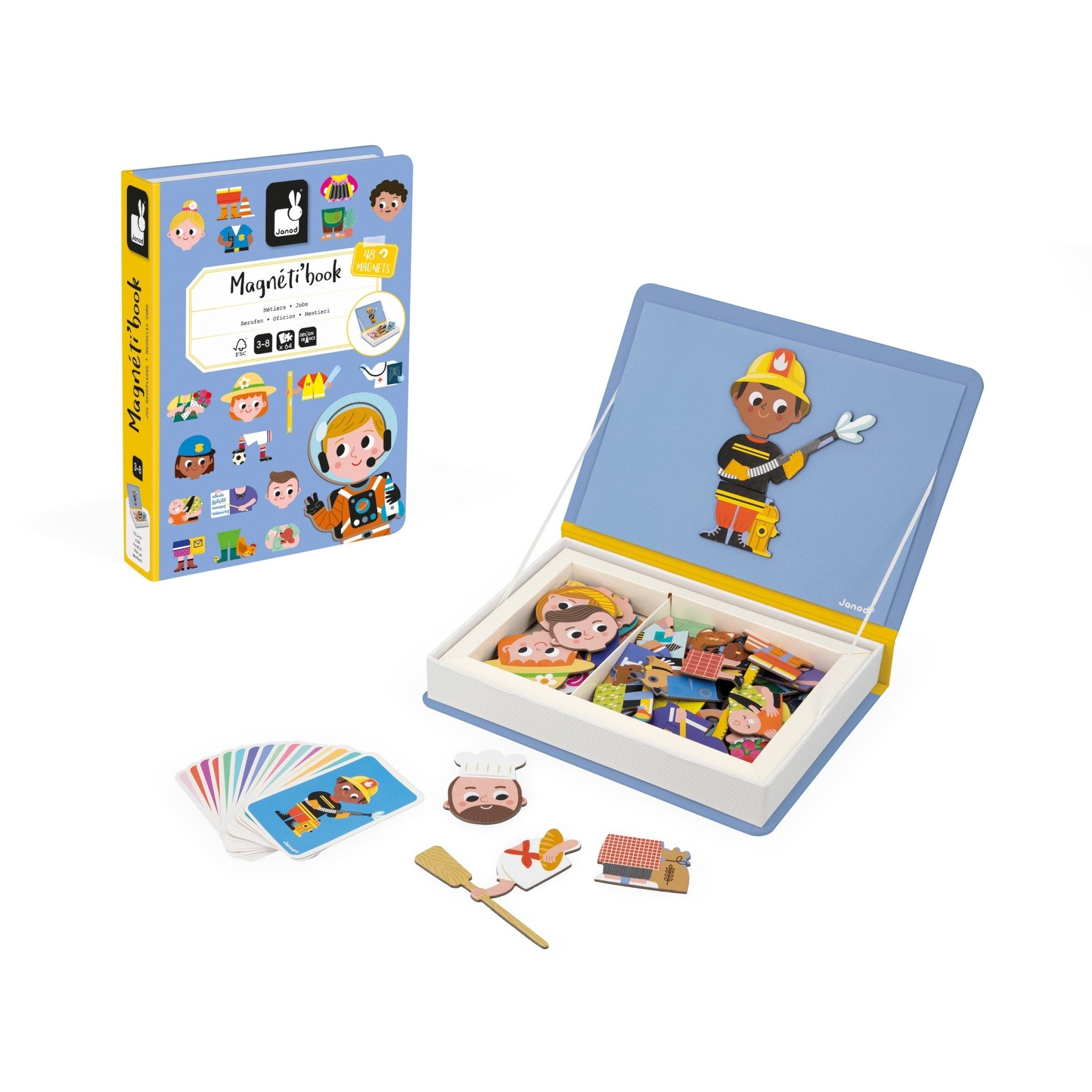 Jocuri şi Jucării educative - Joc educativ cu magneți Magneti’book - Meserii, 3+ani | Janod - 6