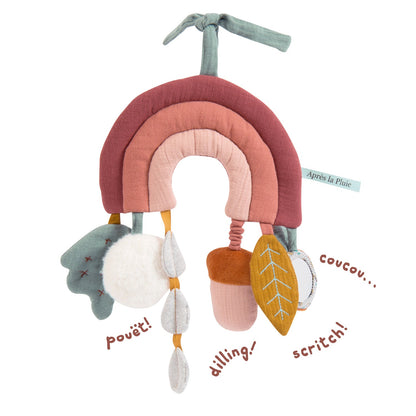 Jucării senzoriale - Jucărie de agăţat cu activități – Curcubeu Après la pluie, 0+ ani | Moulin Roty - 2
