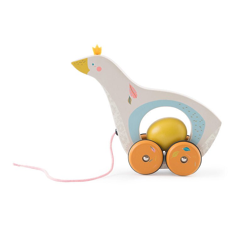 Jocuri şi Jucării de îndemânare - Jucărie de tras din lemn - Gâsca şi oul, 1+ ani | Moulin Roty - 3