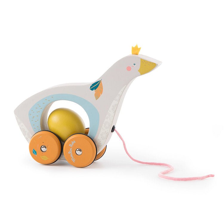 Jocuri şi Jucării de îndemânare - Jucărie de tras din lemn - Gâsca şi oul, 1+ ani | Moulin Roty - 2