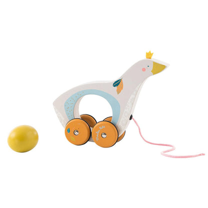 Jocuri şi Jucării de îndemânare - Jucărie de tras din lemn - Gâsca şi oul, 1+ ani | Moulin Roty - 1