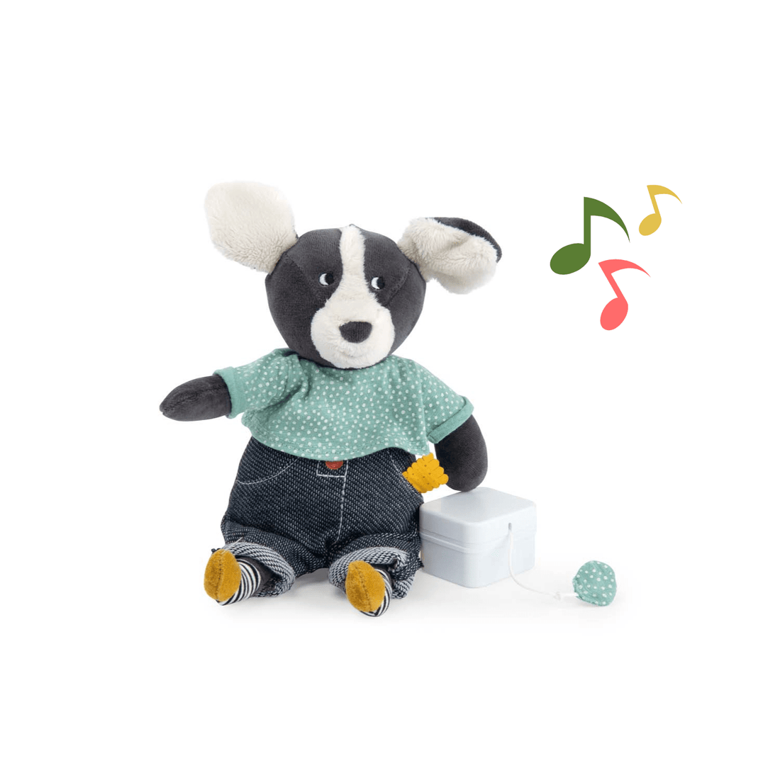 Jucării muzicale - Jucărie muzicală de pluş cu cutie detașabilă - Căţeluşul Puce, 0+ ani | Moulin Roty - 1