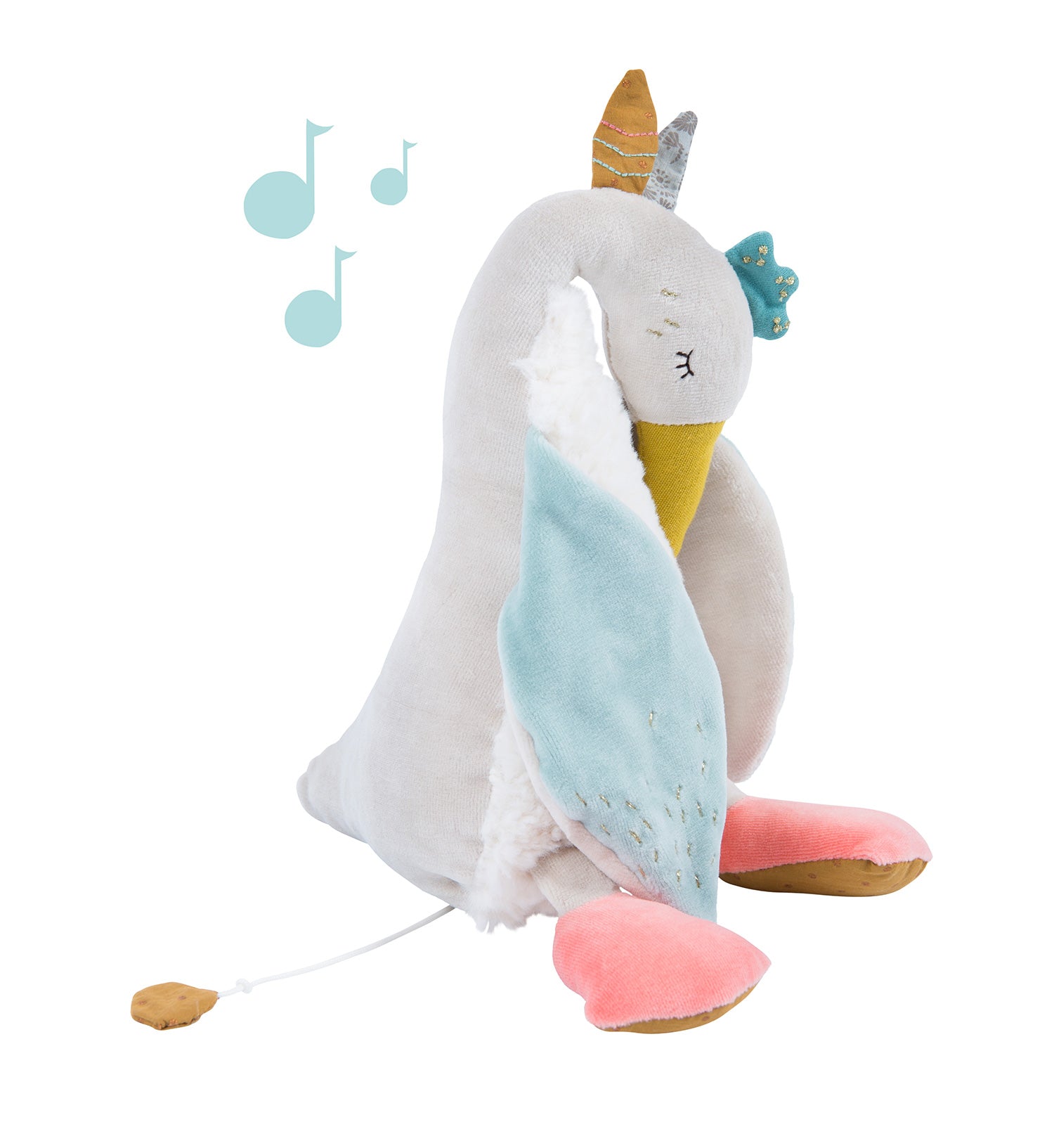 Jucării muzicale - Jucărie muzicală de pluș cu cutie detașabilă - Gâsca Olga , 0+ ani | Moulin Roty - 1