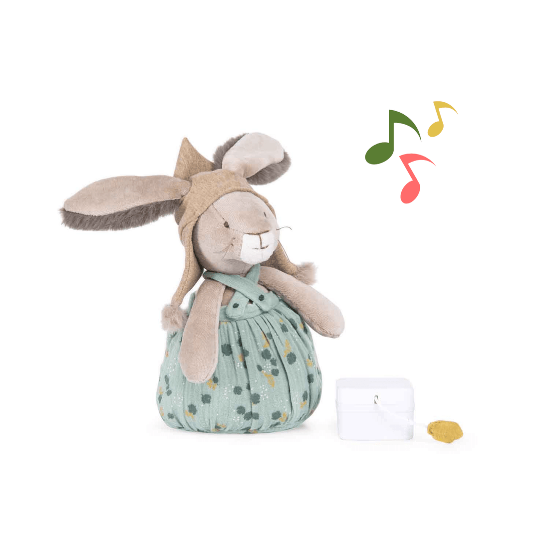 Jucării muzicale - Jucărie muzicală de pluș cu cutie detașabilă - Iepuraş, 0+ ani | Moulin Roty - 1