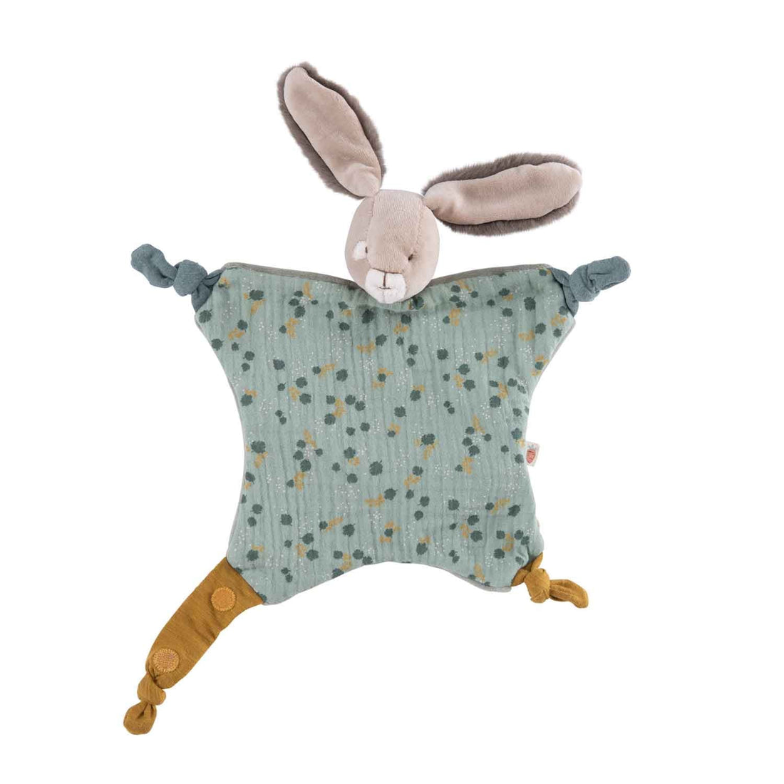 Doudou - Jucărie păturică de confort bebe - Doudou Iepuras salvie, 0+ ani | Moulin Roty - 2