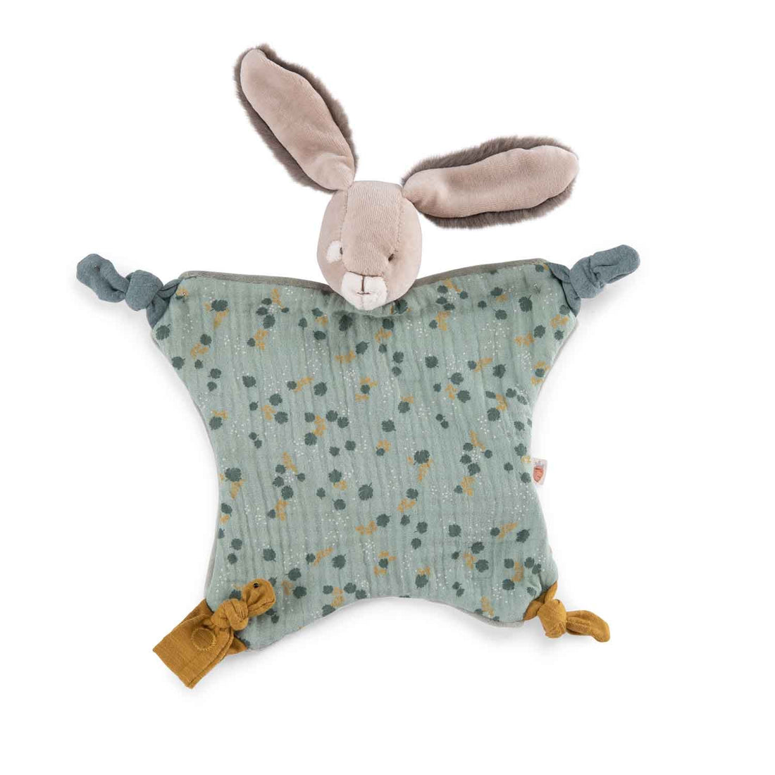 Doudou - Jucărie păturică de confort bebe - Doudou Iepuras salvie, 0+ ani | Moulin Roty - 1