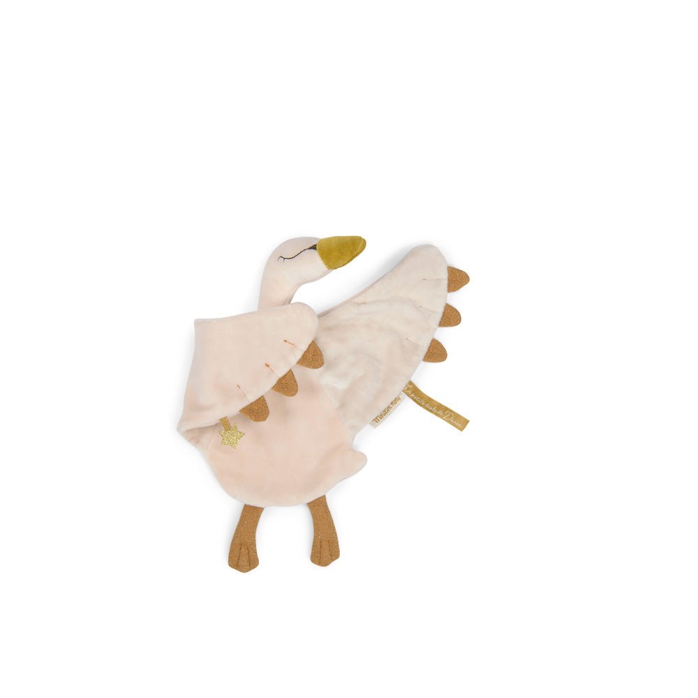 Doudou - Jucărie păturică de confort bebe - Doudou Lebădă, 0+ ani | Moulin Roty - 1