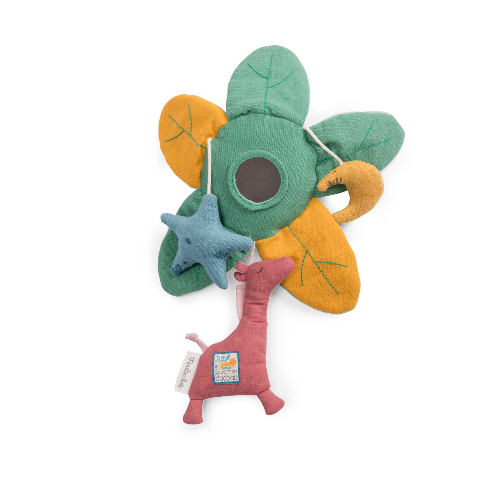 Jucării senzoriale - Jucărie zornăitoare de agăţat – Sous mon Baobab, 0+ ani | Moulin Roty - 3
