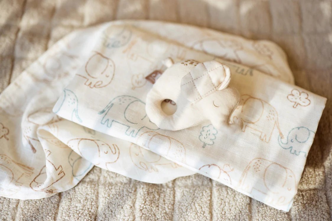 Jucării senzoriale - Jucărie zornăitoare pentru bebeluși – Elefant, 0+ ani | Jollein - 10