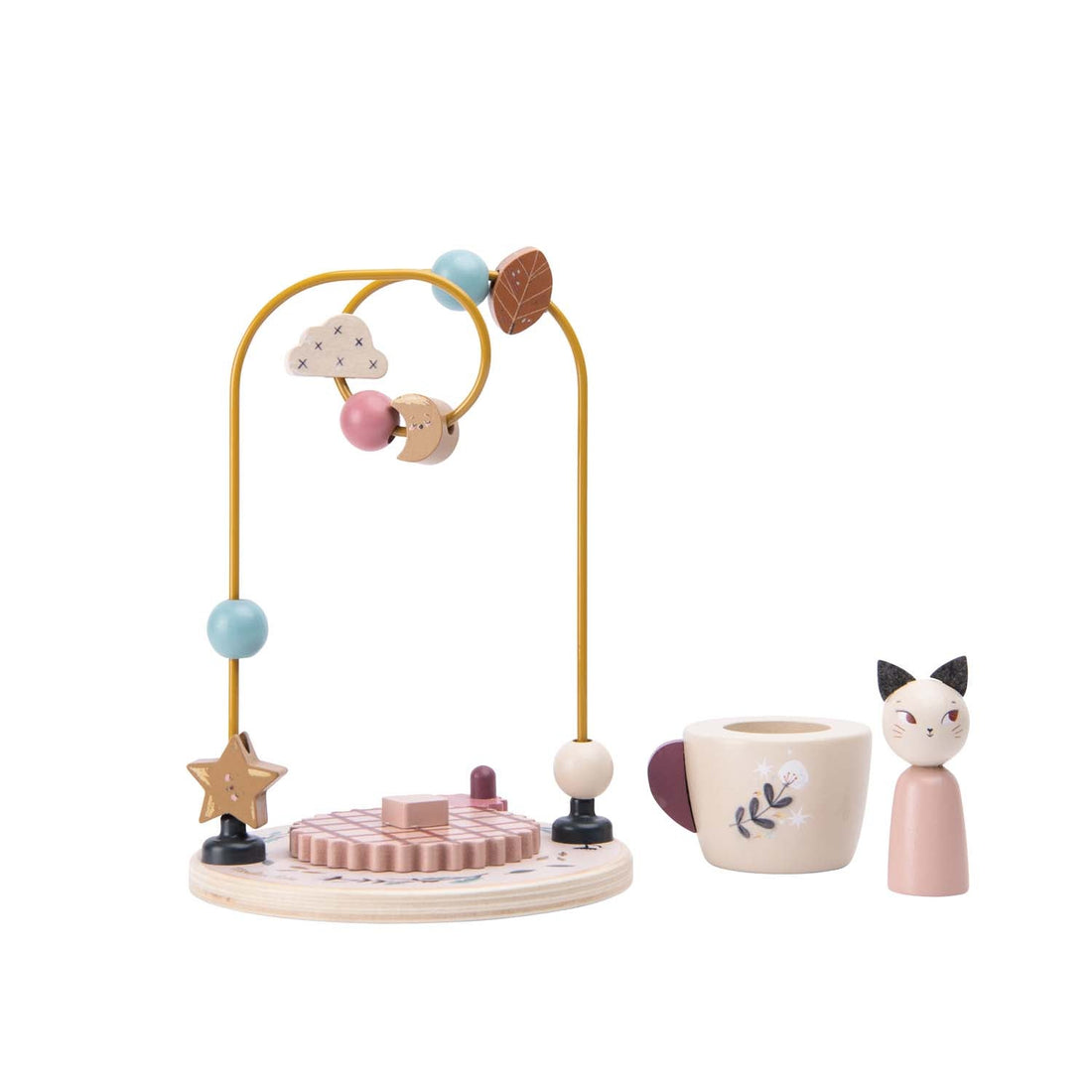 Joc de indemanare - Labirint din lemn pentru copii, cu bile colorate, 1+ ani | Moulin Roty - 2