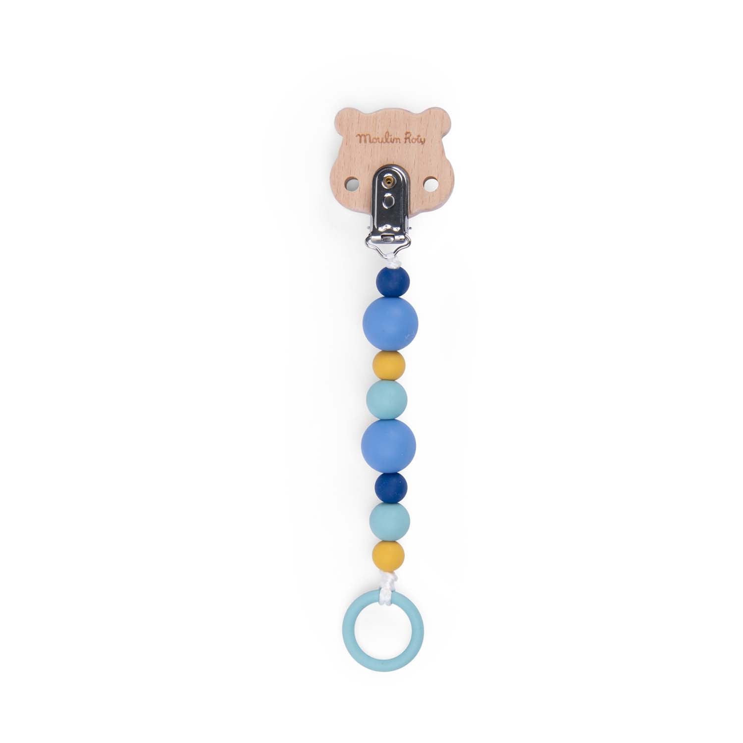 Lanţ suzetă - Lanţ pentru suzetă, din lemn și silicon, Hamster, 0+ ani | Moulin Roty - 2