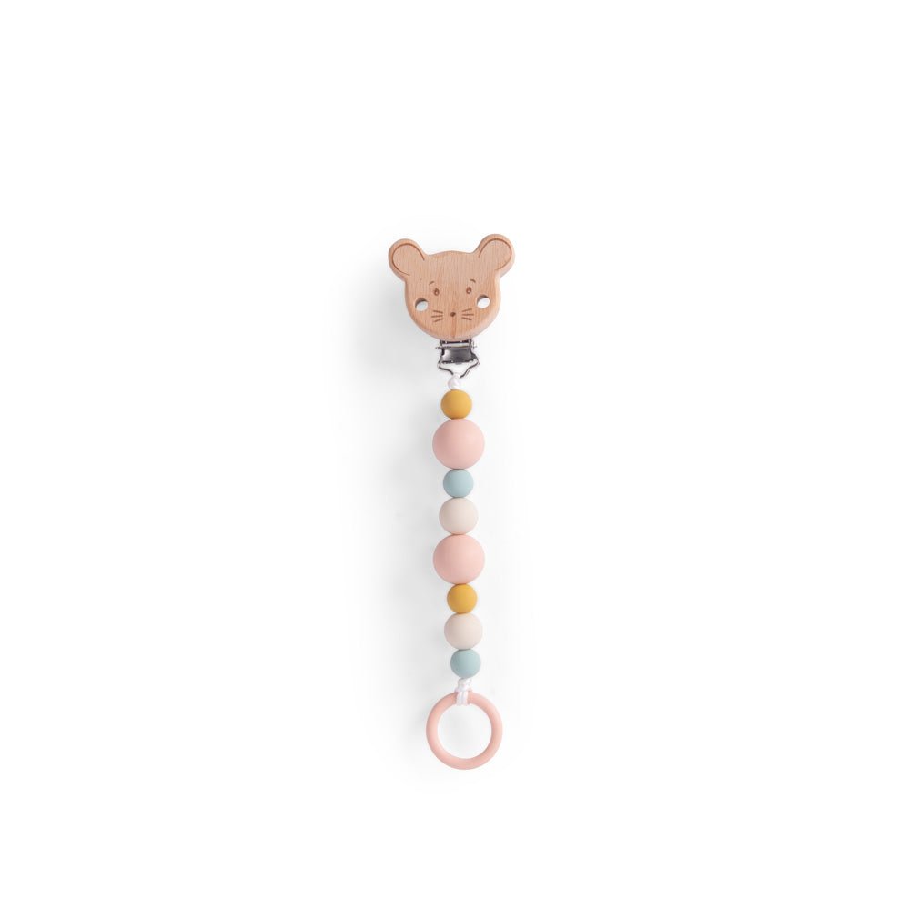 Lanţ suzetă - Lant pentru suzetă, din lemn și silicon, Şoricel, 0+ ani | Moulin Roty - 1