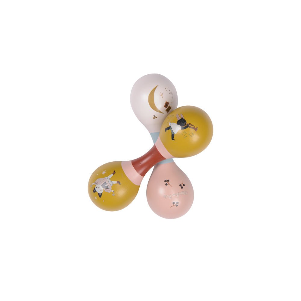 Instrumente muzicale - Maracas crem din lemn - Après la pluie, 2+ ani | Moulin Roty - 2