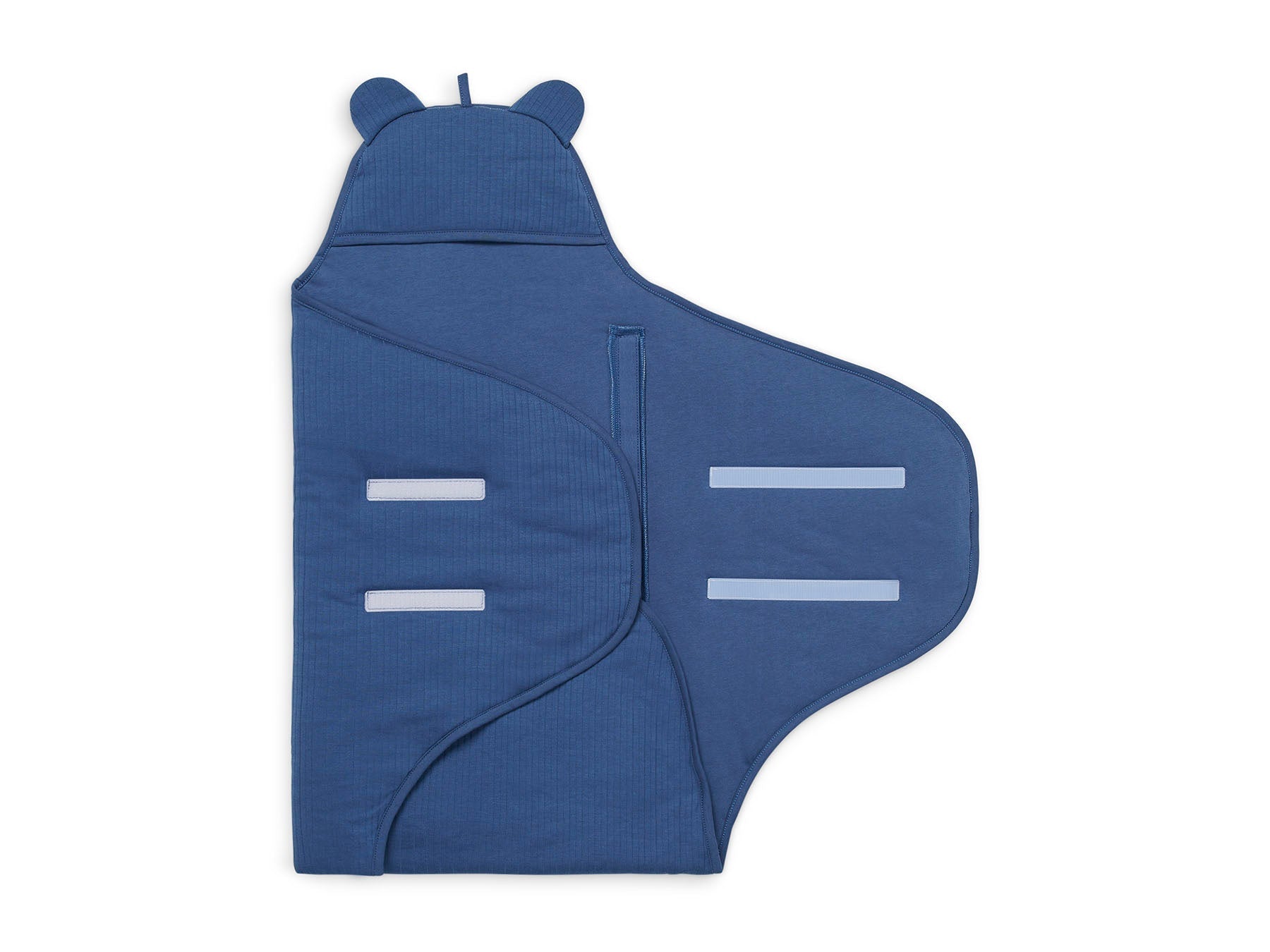  - Păturică de înfășat bebeluși - Basic Stripe Jeans Blue, 0+ ani | Jollein - 5