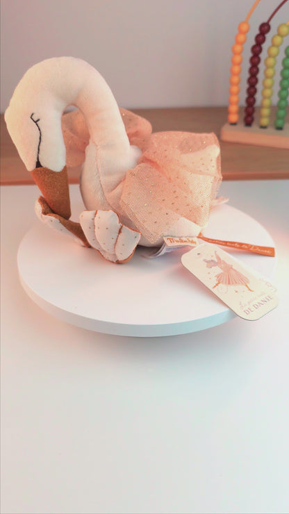 Jucărie muzicală de pluș cu cutie detașabilă - Lebădă, 0+ ani | Moulin Roty