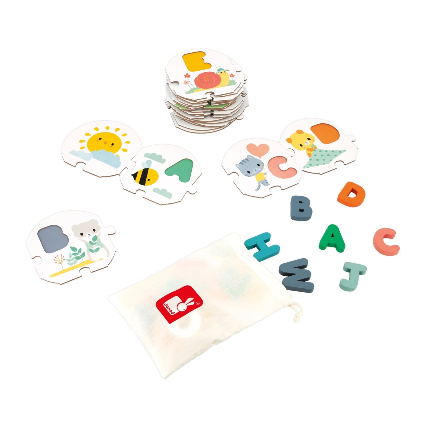 Puzzle - uri - Puzzle alfabet, cu litere din lemn, 2+ ani | Janod - 3