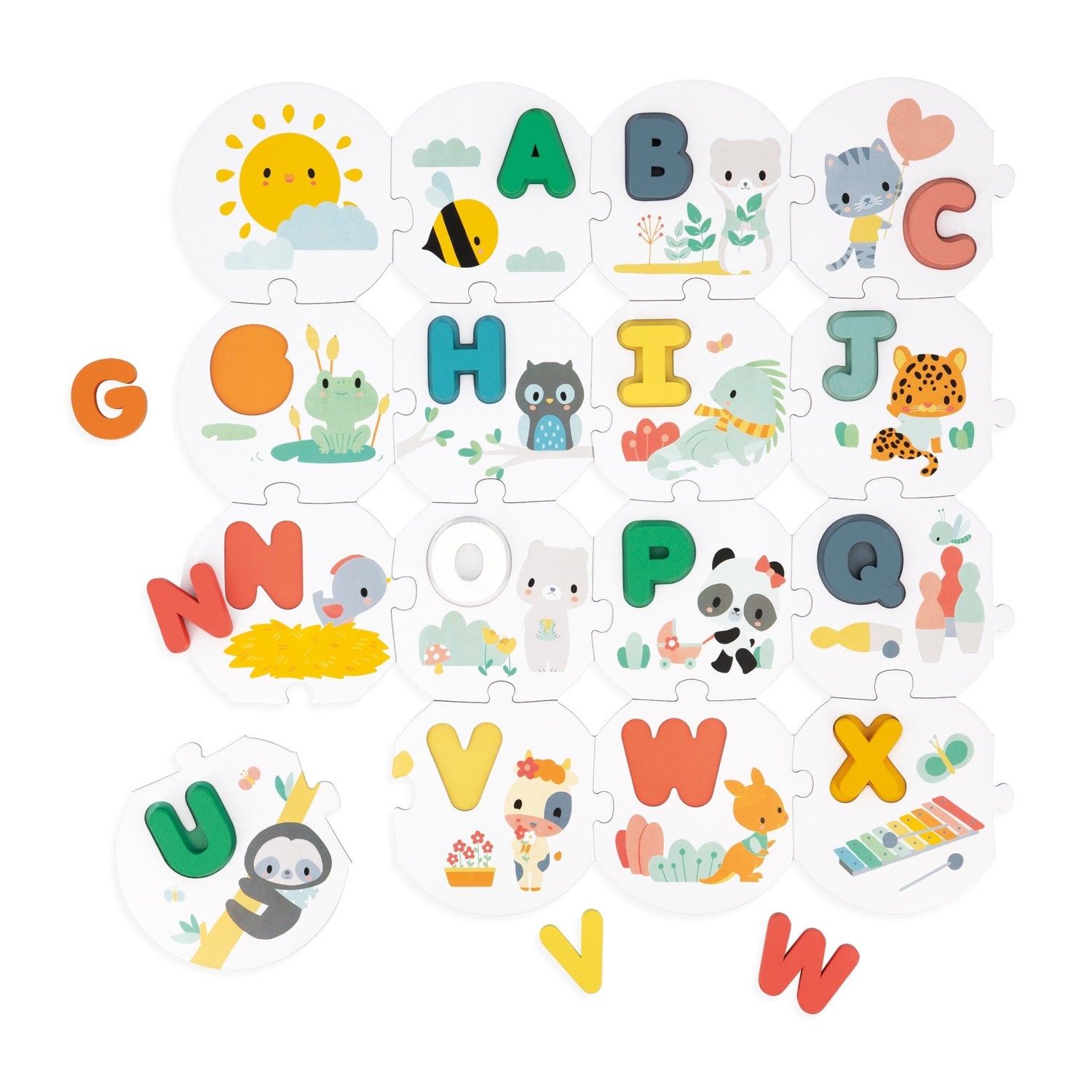 Puzzle - uri - Puzzle alfabet, cu litere din lemn, 2+ ani | Janod - 4
