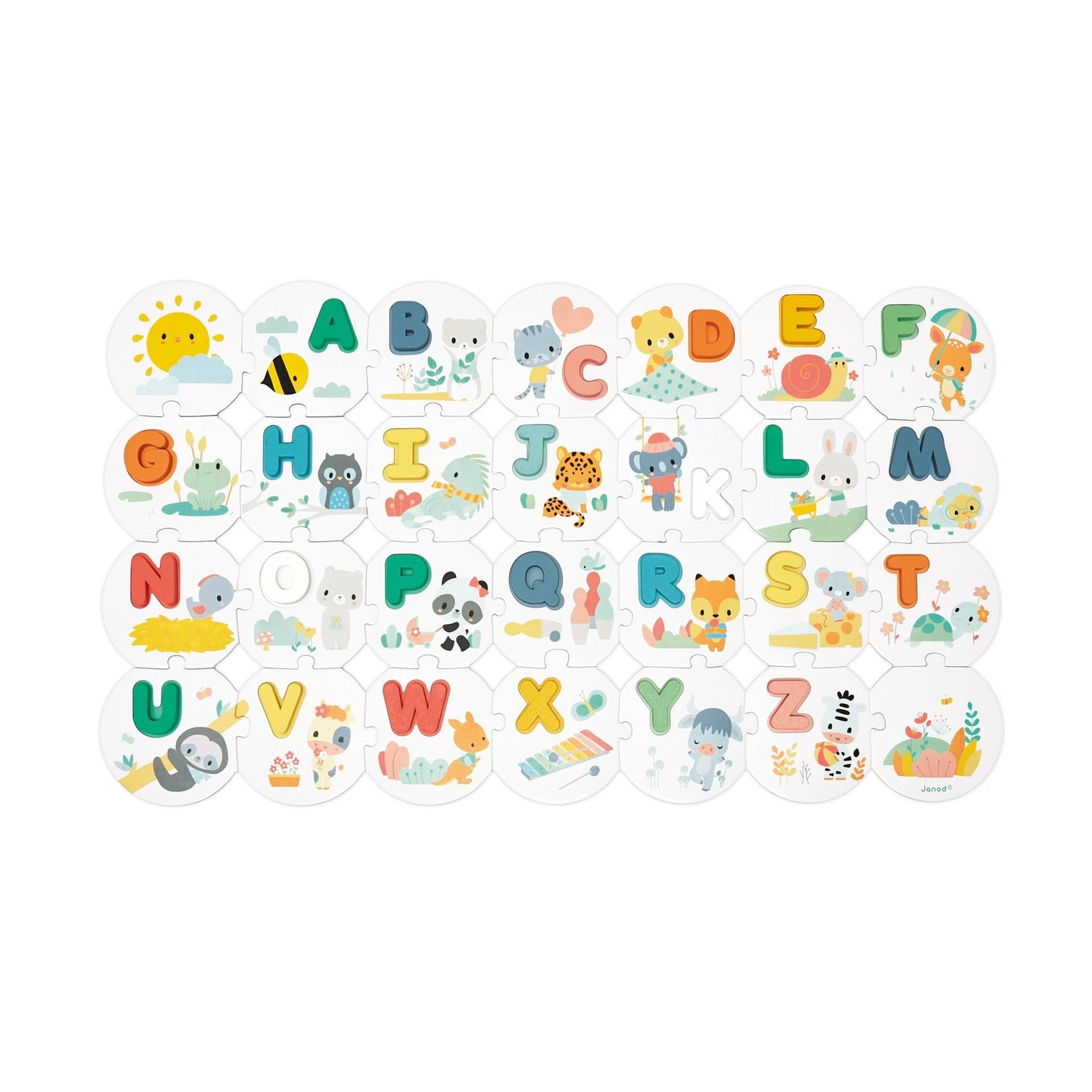 Puzzle - uri - Puzzle alfabet, cu litere din lemn, 2+ ani | Janod - 7