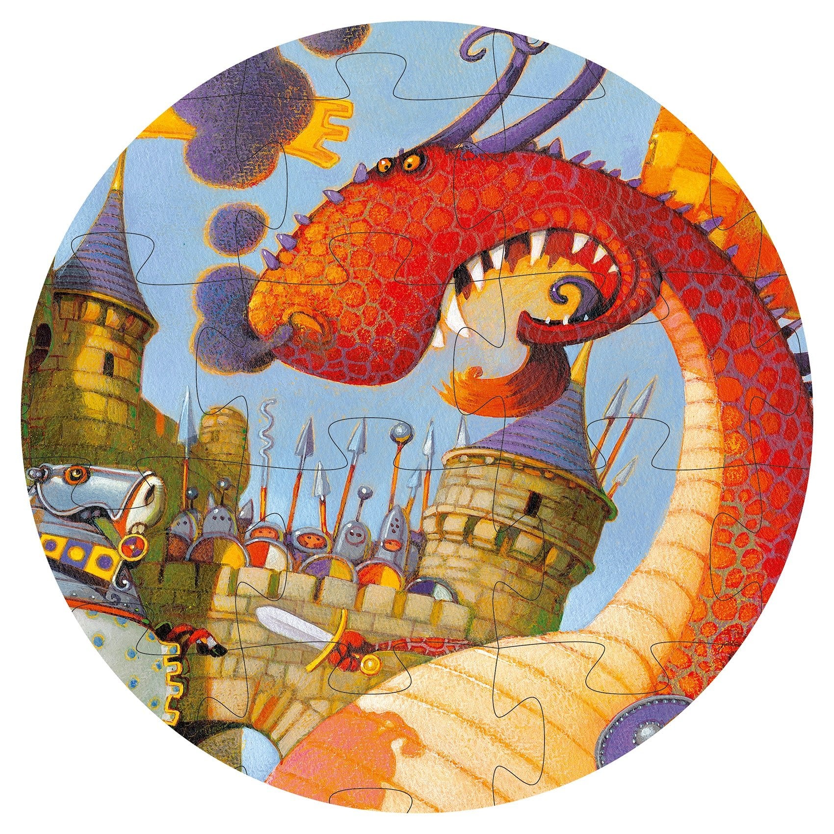 Puzzle - Puzzle Cavalerul şi dragonul | Djeco - 3