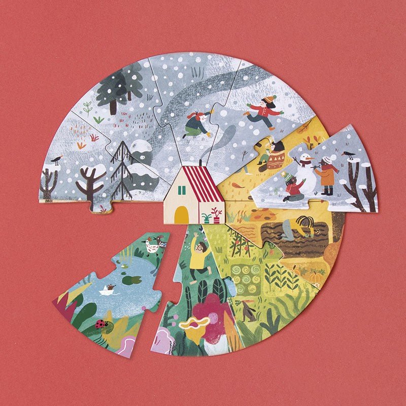 Puzzle circular pentru copii 4 anotimpuri "Un cămin pentru natură" | Londji - Londji - EmmaSiLuna.ro