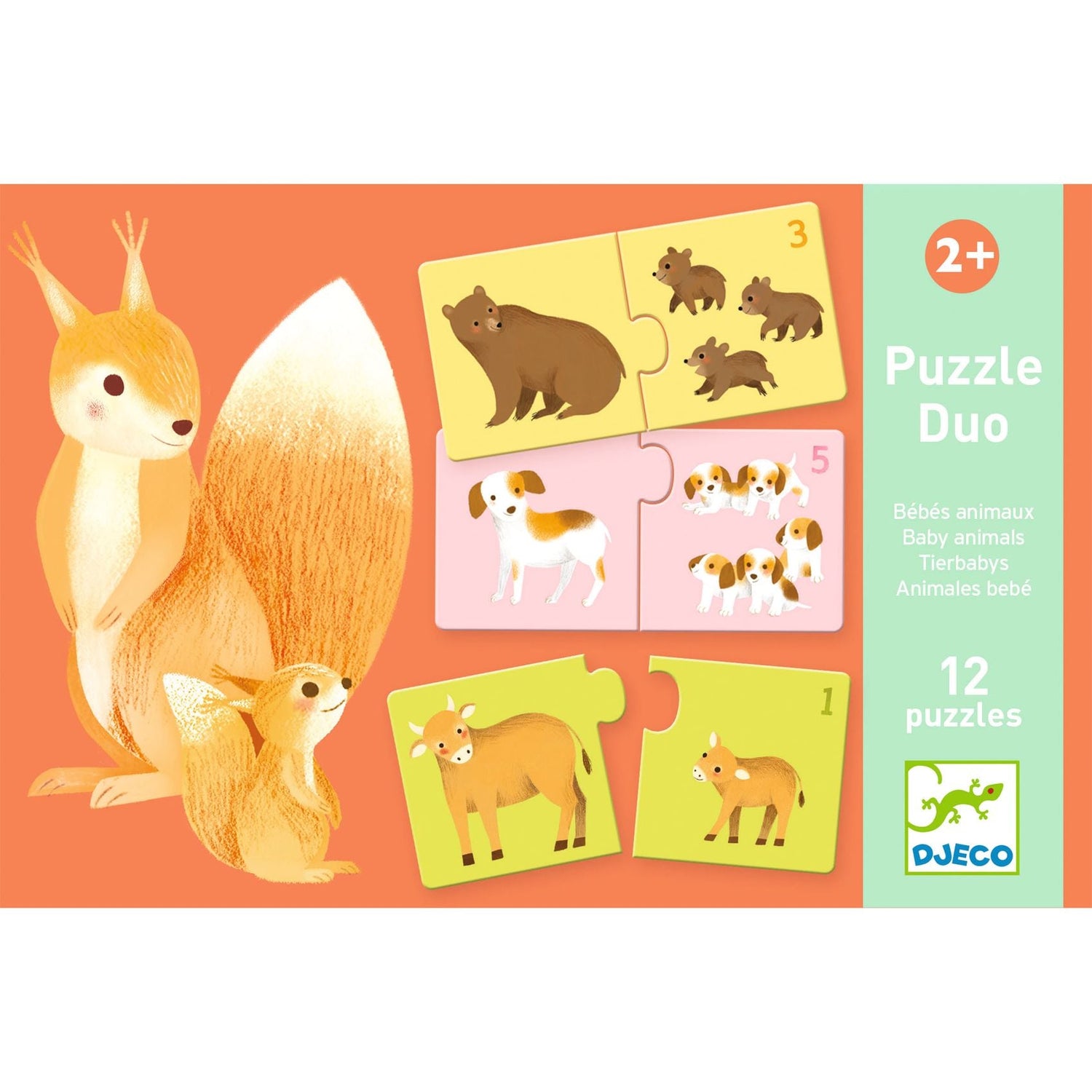 Puzzle - uri - Puzzle duo cu autocorecție - Asociere mamă - pui, 2+ ani | Djeco - 4