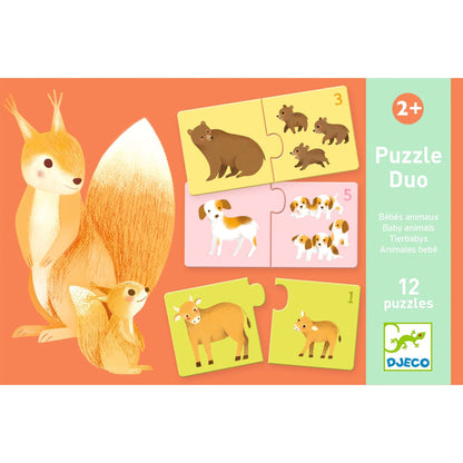 Puzzle - uri - Puzzle duo cu autocorecție - Asociere mamă - pui, 2+ ani | Djeco - 4