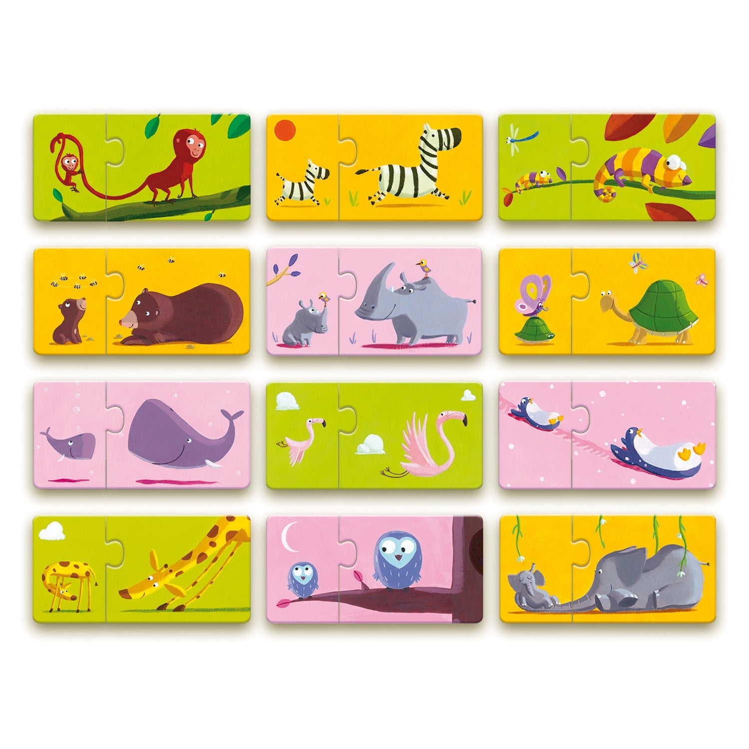 Puzzle - uri - Puzzle duo cu autocorecție - Mama şi puiul ei, 2+ ani | Djeco - 3