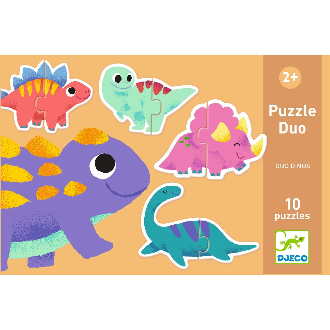 Puzzle - uri - Puzzle duo cu autocorecție - Micii Dinozauri, 2+ ani | Djeco - 2