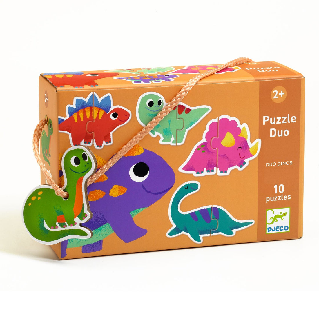 Puzzle - uri - Puzzle duo cu autocorecție - Micii Dinozauri, 2+ ani | Djeco - 1