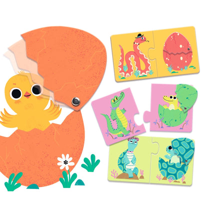 Puzzle - uri - Puzzle duo cu autocorecție - Puiul din ou, 2+ ani | Djeco - 2
