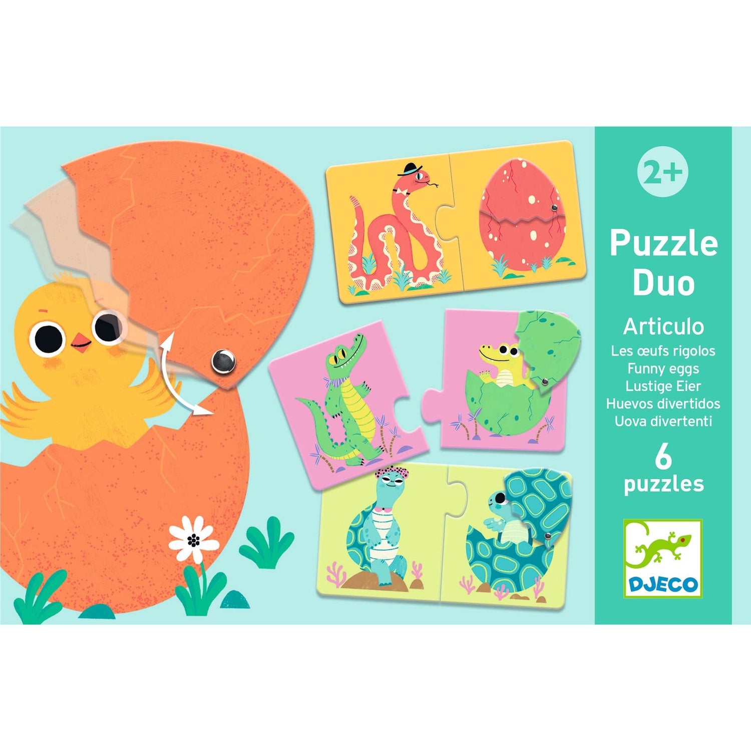 Puzzle - uri - Puzzle duo cu autocorecție - Puiul din ou, 2+ ani | Djeco - 5