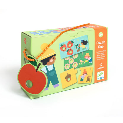 Puzzle - uri - Puzzle duo tactil cu autocorecție - Primele numere, 2+ ani | Djeco - 1