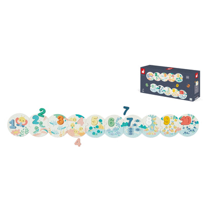 Puzzle - uri - Puzzle educativ cu cifre din lemn - Învaţă cifrele, 2+ ani | Janod - 6