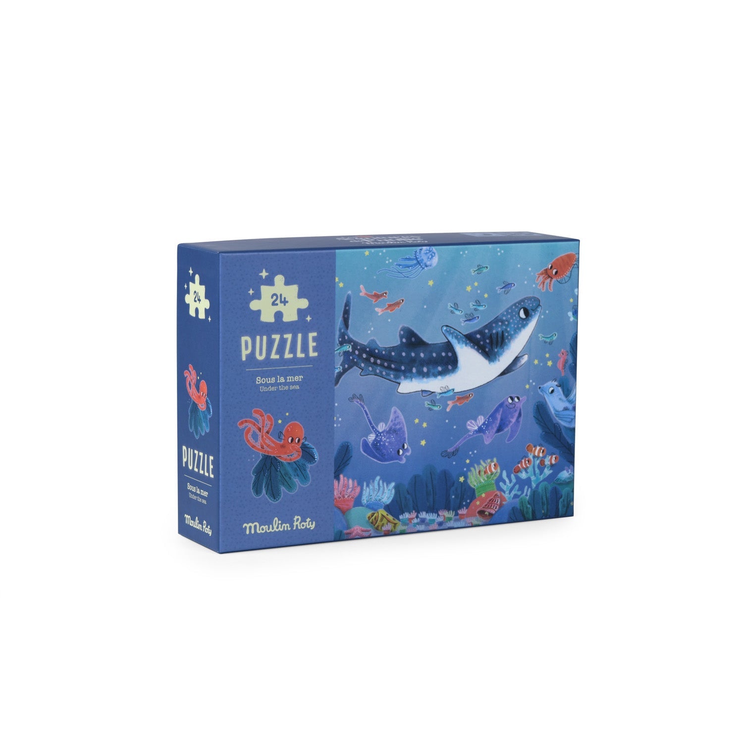 Puzzle fosforescent pentru copii &quot;Sous la mer&quot; | Moulin Roty - Moulin Roty - EmmaSiLuna.ro