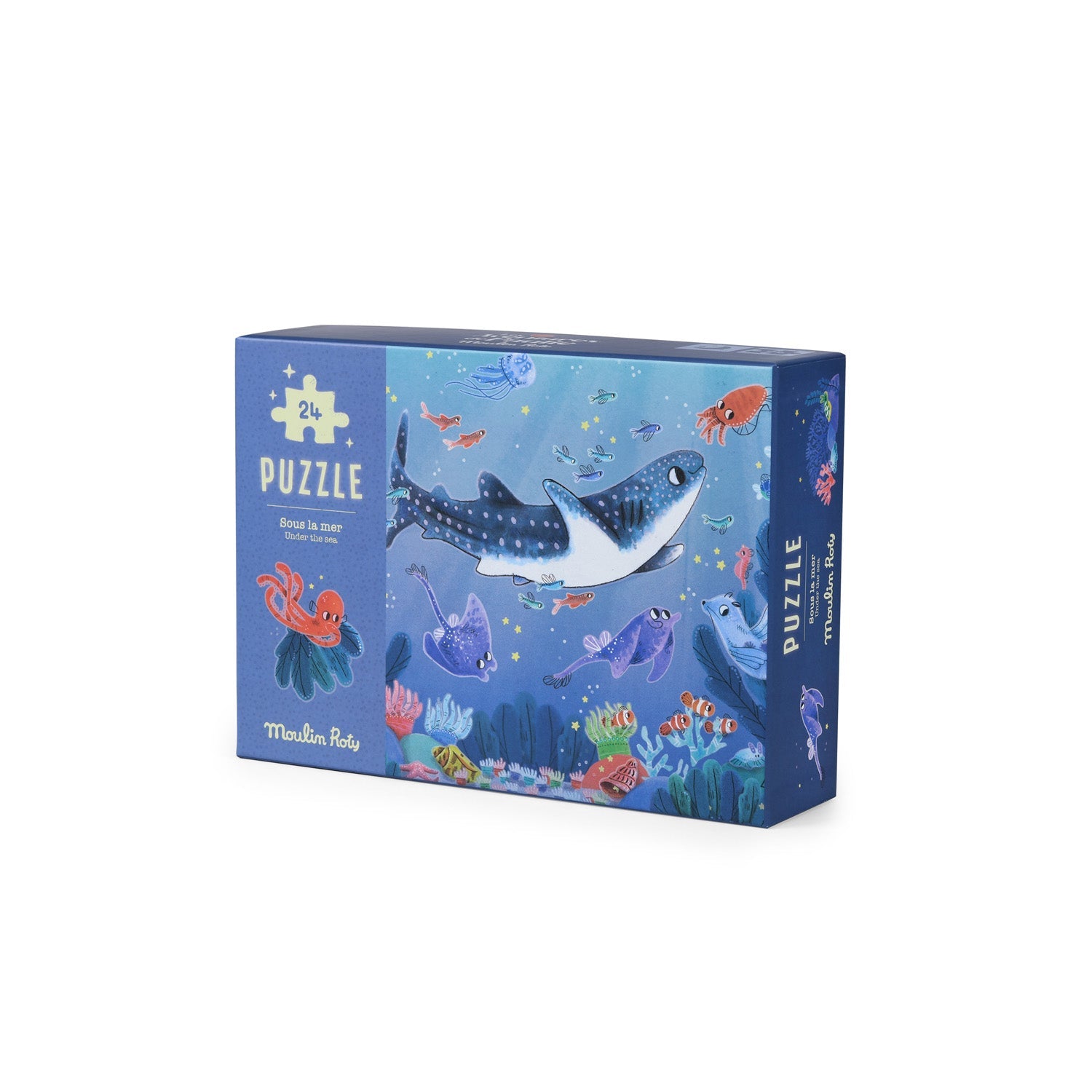 Puzzle fosforescent pentru copii &quot;Sous la mer&quot; | Moulin Roty - Moulin Roty - EmmaSiLuna.ro