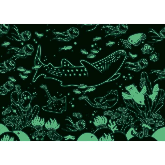 Puzzle fosforescent pentru copii "Sous la mer" | Moulin Roty - Moulin Roty - EmmaSiLuna.ro