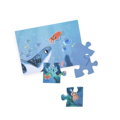 Puzzle fosforescent pentru copii &quot;Sous la mer&quot; | Moulin Roty - Moulin Roty - EmmaSiLuna.ro