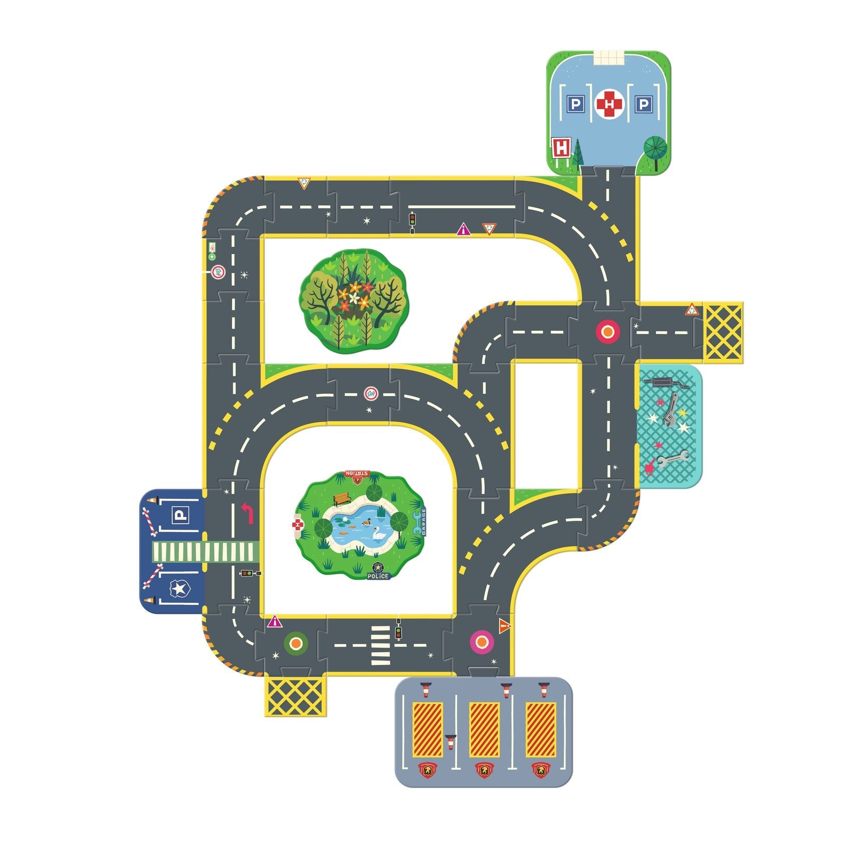 Puzzle - uri - Puzzle gigant 3D - Oraşul, 34 piese, 3+ ani | Djeco - 7