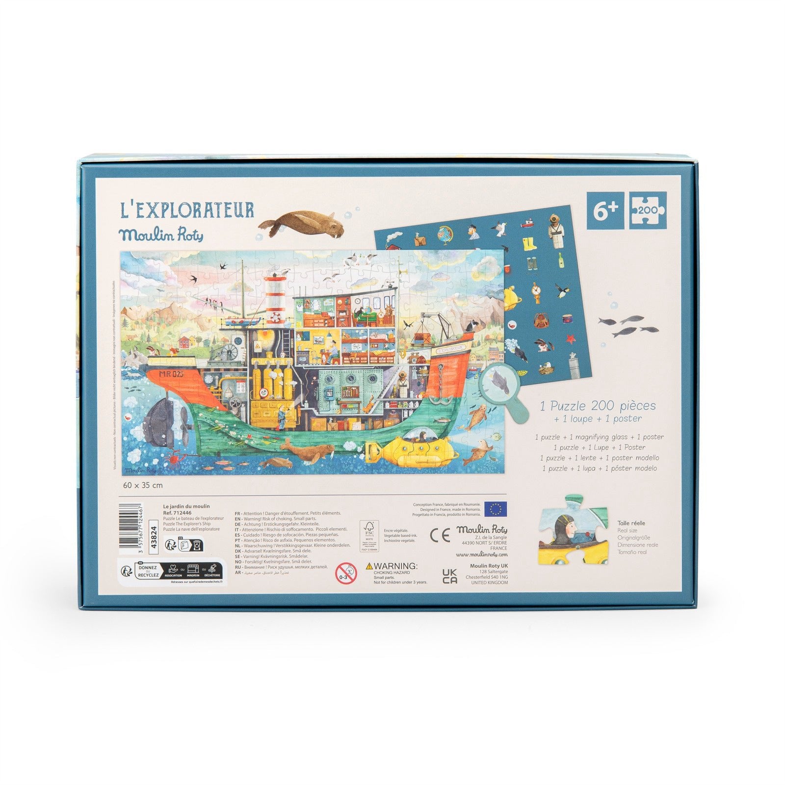 Puzzle - uri - Puzzle - Nava exploratorilor, 200 piese, 6+ ani | Moulin Roty - 6