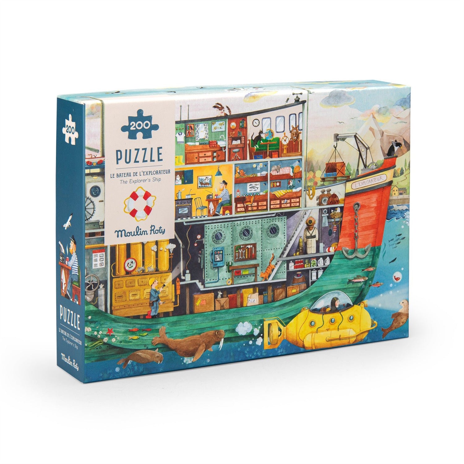 Puzzle - uri - Puzzle - Nava exploratorilor, 200 piese, 6+ ani | Moulin Roty - 1