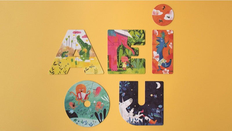Puzzle - uri - Puzzle progresiv - Vocale AEIOU, 3 - 6 ani | Londji - 2