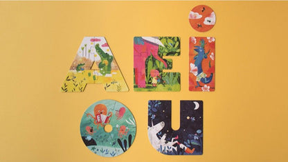 Puzzle - uri - Puzzle progresiv - Vocale AEIOU, 3 - 6 ani | Londji - 2