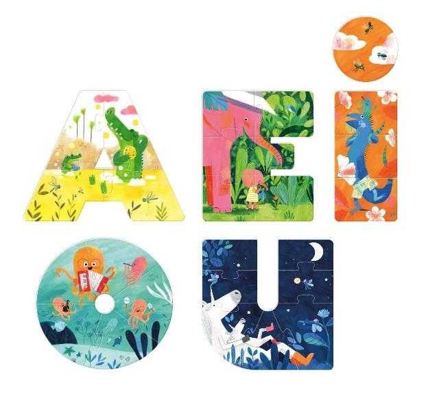 Puzzle - uri - Puzzle progresiv - Vocale AEIOU, 3 - 6 ani | Londji - 6