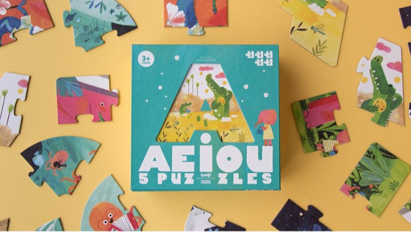 Puzzle - uri - Puzzle progresiv - Vocale AEIOU, 3 - 6 ani | Londji - 1