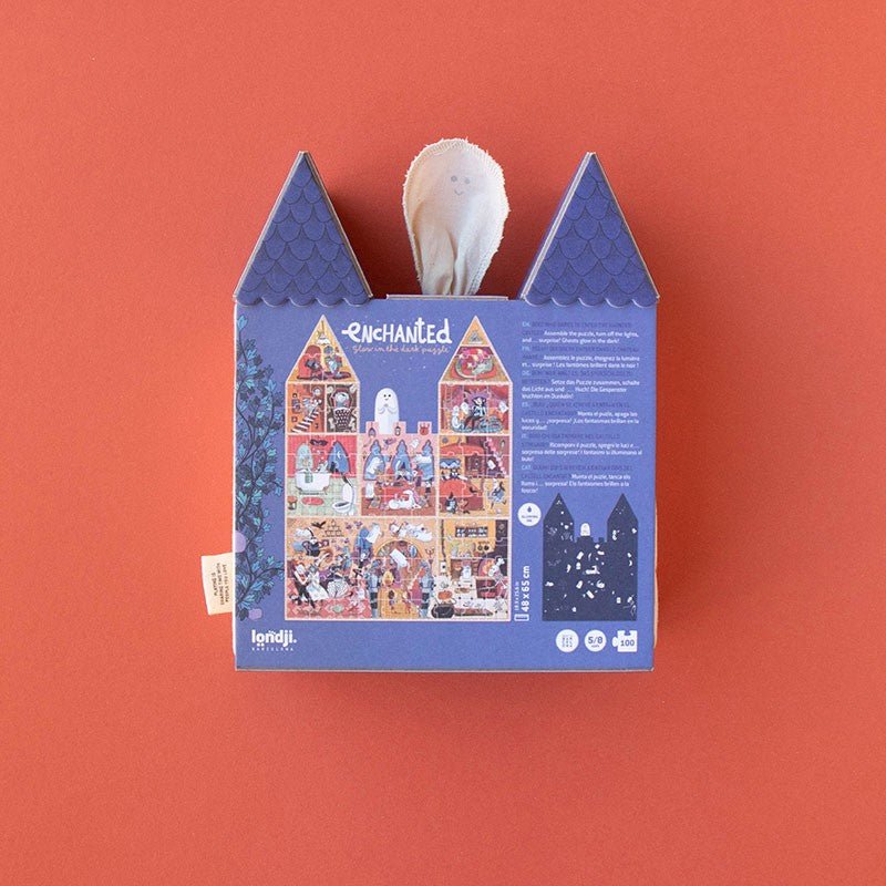 Puzzle - uri - Puzzle reversibil fosforescent - Castelul bântuit, 100 piese, 5 - 8 ani | Londji - 15