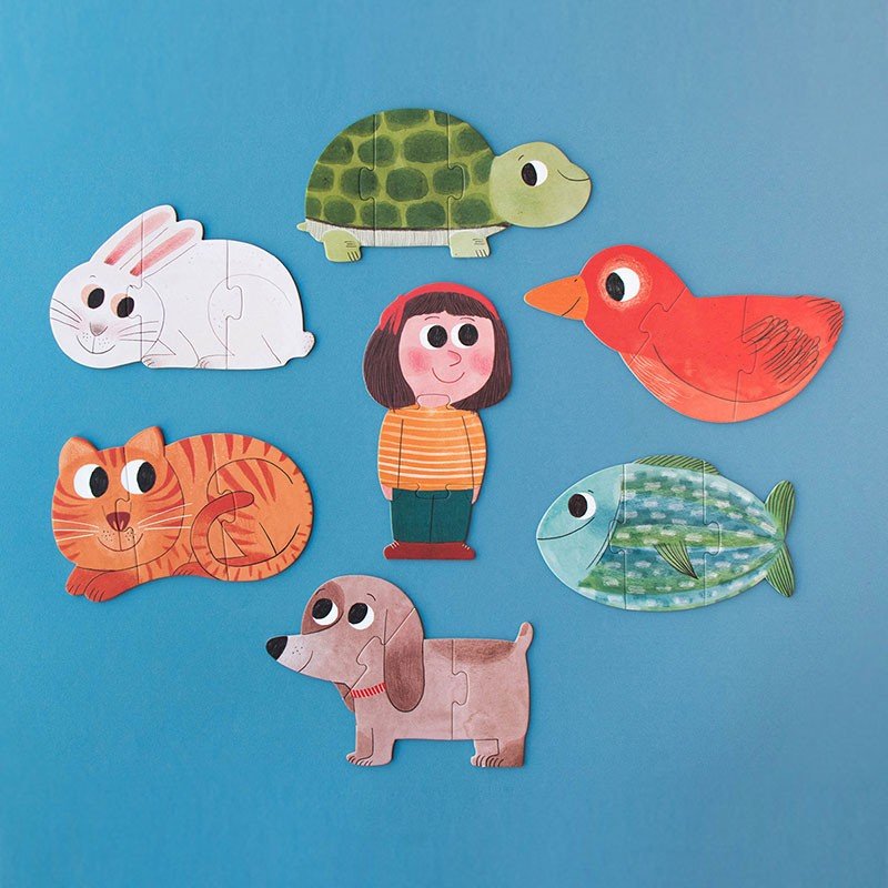 Puzzle reversibil pentru copii "Animale de companie" | Londji - Londji - EmmaSiLuna.ro