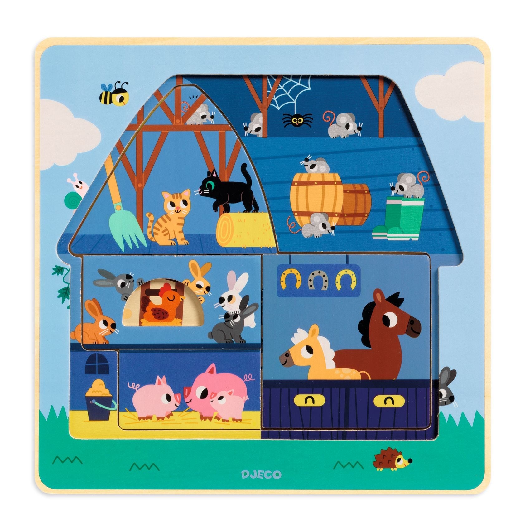 Puzzle - uri - Puzzle straturi - Animale de la fermă, 2+ ani | Djeco - 3