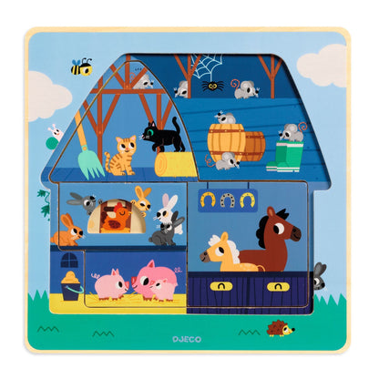 Puzzle - uri - Puzzle straturi - Animale de la fermă, 2+ ani | Djeco - 3